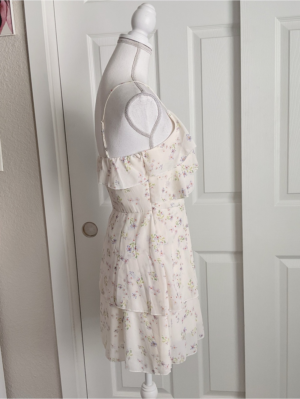 Cream Floral Ruffle Sundress - Picture 4 of 6